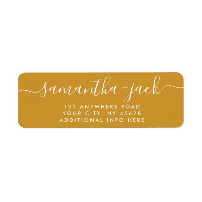 4 LINES Modern Wedding Stylish Return Address Labe (Front)