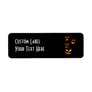 4 Lit Jack-O-Lanterns - Orange