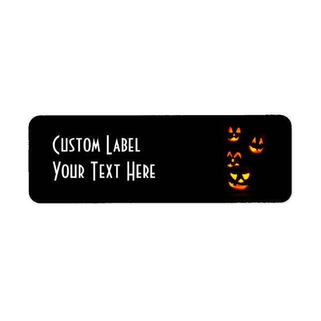 4 Lit Jack-O-Lanterns - Orange (Front)