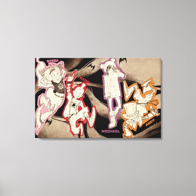 4 Little Monsters - Group Canvas Print (Front)