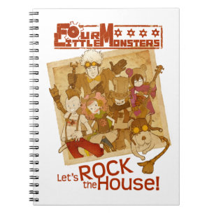 4 Little Monsters - Let's Rock the House Spiral Notebook