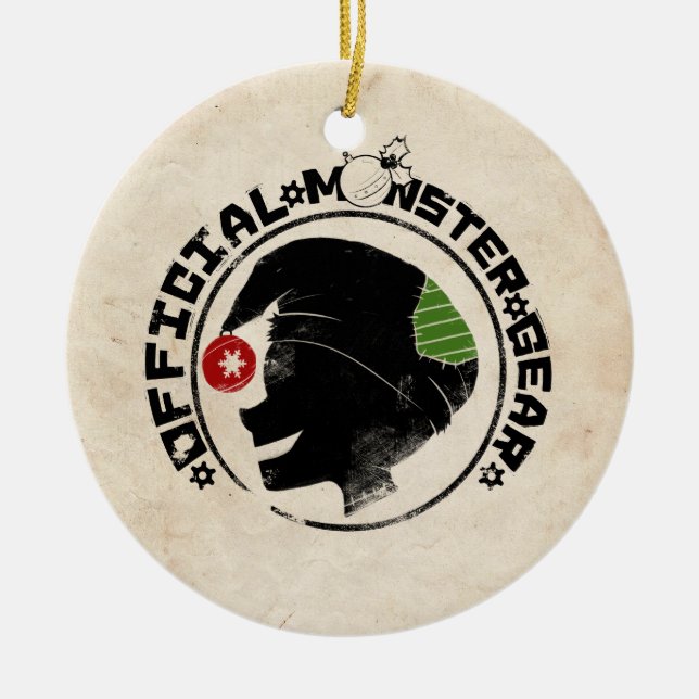 4 Little Monsters - Nigel Holiday Logo 2 Ceramic Tree Decoration (Front)