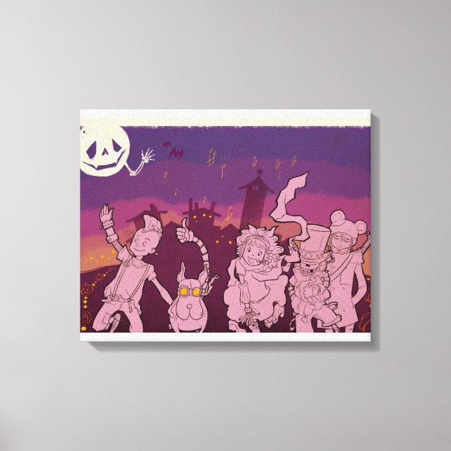 4 Little Monsters - Night Music Canvas Print (Front)