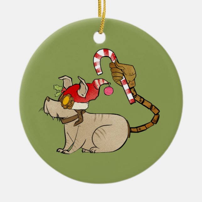 4 Little Monsters - Tesla Holiday Logo Ceramic Tree Decoration (Front)