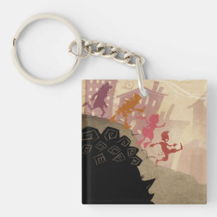 4 Little Monsters - Walking Through Town Key Ring