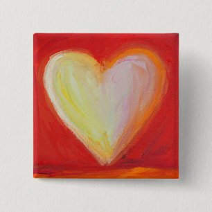 4 Love Hearts Art Painting Lapel Pin or Buttons