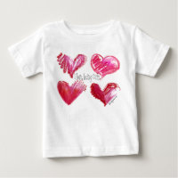 4 Love Hearts Cute Baby Long Sleeve T Two Sided