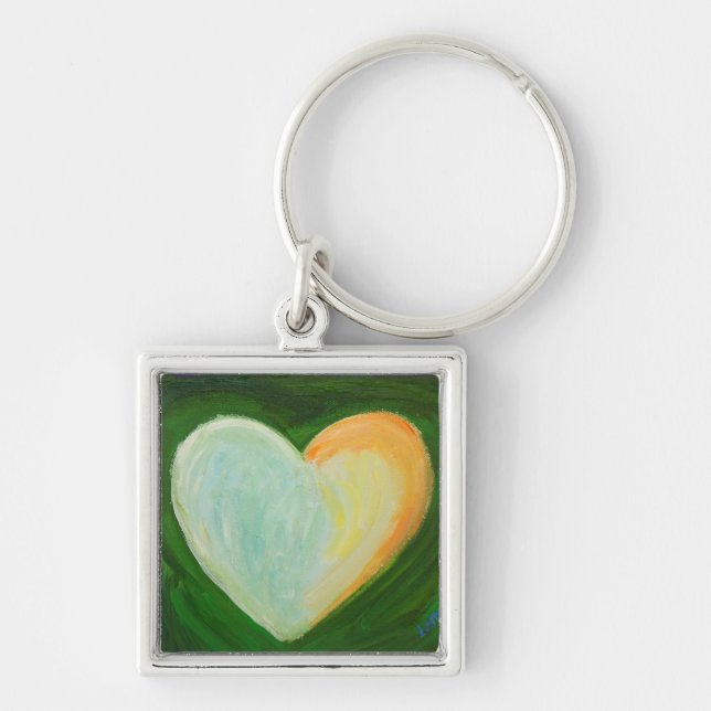4 Love Hearts Hearts Pendant Art Keychain Charm (Front)
