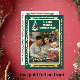 4 Merry Christmas Gold Foil Family Photo