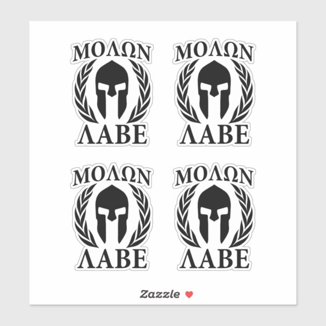 4 Molon Labe Spartan Warrior Laurels (Sheet)