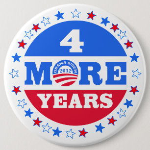 4 More Years  Obama 2012 6 Cm Round Badge