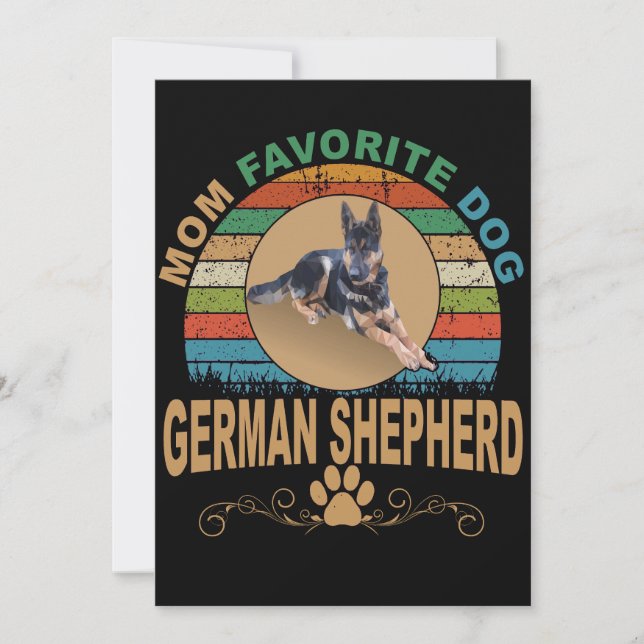 4 Mum Favourite Dog German Shepherd Invitation (Front)