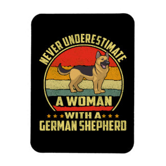 4 Never Underestimate A Woman With A German Shephe Magnet