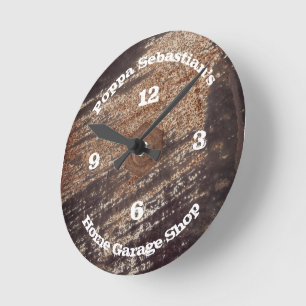 4 Number Rusty Black Patina  Workshop Garage Round Clock