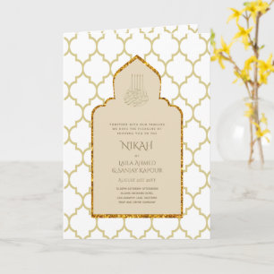4 Page GOLD Ornate Islamic Wedding Invitation