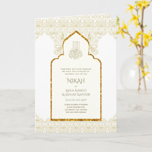 4 Page GOLD Ornate Islamic Wedding Invitation