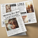 4-page Wedding Program Unique Wedding Newspaper Card<br><div class="desc">Make your wedding stand out from the ordinary with this beautiful Wedding Program Newspaper. Your guests will be impressed and will enjoy reading your special wedding newspaper.</div>