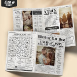 4-page Wedding Program Unique Wedding Newspaper Card<br><div class="desc">Make your wedding stand out from the ordinary with this beautiful Wedding Program Newspaper. Your guests will be impressed and will enjoy reading your special wedding newspaper.</div>