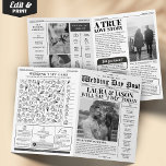 4-page Wedding Program Unique Wedding Newspaper Card<br><div class="desc">Make your wedding stand out from the ordinary with this beautiful Wedding Program Newspaper. Your guests will be impressed and will enjoy reading your special wedding newspaper.</div>