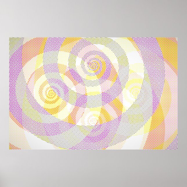 4 Pataphysical Overlapping Spiralsn var 3 Poster (Front)