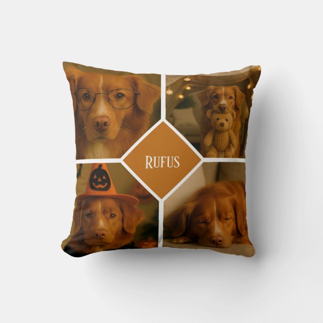  4 Photo And Text Personalised Gift Idea Cushion (Front)