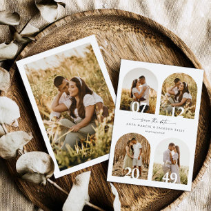 4 Photo Arch Save The Date Wedding Announcement