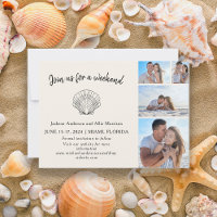 4 Photo Beach Seashell Destination Wedding