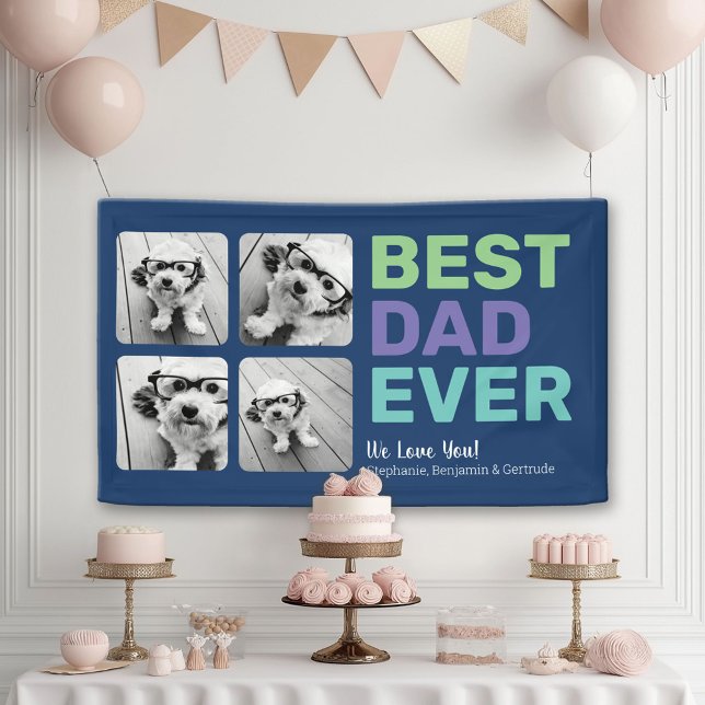 4 Photo Best Dad Ever - Whimsical Greeting Banner (Creator Uploaded)