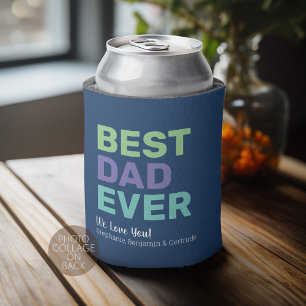 4 Photo Best Dad Ever - Whimsical Greeting Can Cooler