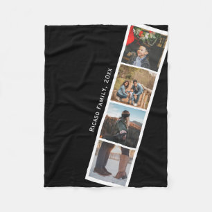 4 Photo Booth Style Personalised Fleece Blanket