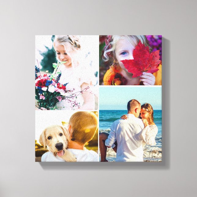 4 Photo Canvas Rounded White Template Print (Front)