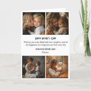 4 photo collage and happy mothers day holiday card