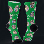 4 Photo Collage and Text Custom Personalised Socks<br><div class="desc">4 Photo Collage Template Make Your Own Fun pair of socks - featuring your own custom words,  perfect for gift ideas for yourself or others - socks from Ricaso - available in different colours in store,  step out in personalised style</div>
