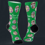 4 Photo Collage and Text Custom Personalised Socks<br><div class="desc">4 Photo Collage Template Make Your Own Fun pair of socks - featuring your own custom words,  perfect for gift ideas for yourself or others - socks from Ricaso - available in different colours in store,  step out in personalised style</div>