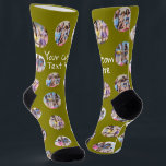 4 Photo Collage and Text Custom Personalised Socks<br><div class="desc">4 Photo Collage Template Make Your Own Fun pair of socks - featuring your own custom words,  perfect for gift ideas for yourself or others - socks from Ricaso - available in different colours in store,  step out in personalised style</div>