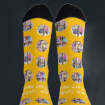 4 Photo Collage and Text Custom Personalised Socks<br><div class="desc">4 Photo Collage Template Make Your Own Fun pair of socks - featuring your own custom words,  perfect for gift ideas for yourself or others - socks from Ricaso - available in different colours in store,  step out in personalised style</div>