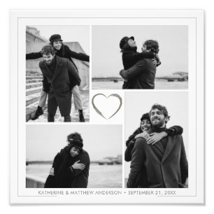4 Photo Collage Anniversary Photo Enlargement Print
