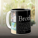 4 Photo Collage Best Ever Brother Definition Two-Tone Coffee Mug<br><div class="desc">Personalize for your special brother or hermano (big or small) to create a unique gift. A perfect way to show him how amazing he is every day. Designed by Thisisnotme©</div>
