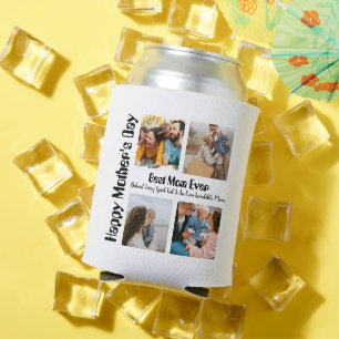 4 Photo Collage Best Mom Ever Can Cooler
