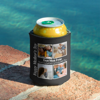 4 Photo Collage Best Mum Ever Can Cooler