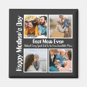 4 Photo Collage Best Mum Ever Magnet