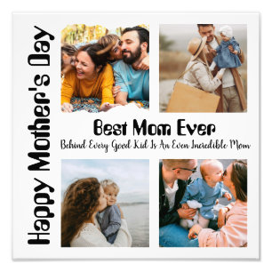 4 Photo Collage Best Mum Ever Print