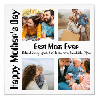 4 Photo Collage Best Mum Ever Print