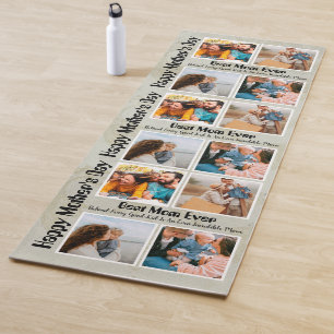 4 Photo Collage Best Mum Ever Yoga Mat