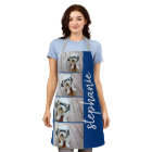 4 Photo Collage - blue with white script name