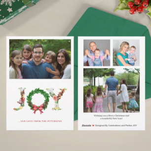 4 photo collage Christmas joy family Holiday Card