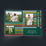 4 Photo collage christmas rainbow colourful bright Holiday Card<br><div class="desc">4 Photo collage christmas rainbow colourful stripe all is bright fun family holiday collection.</div>