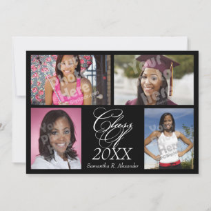 4-Photo Collage Custom Graduation Announcement