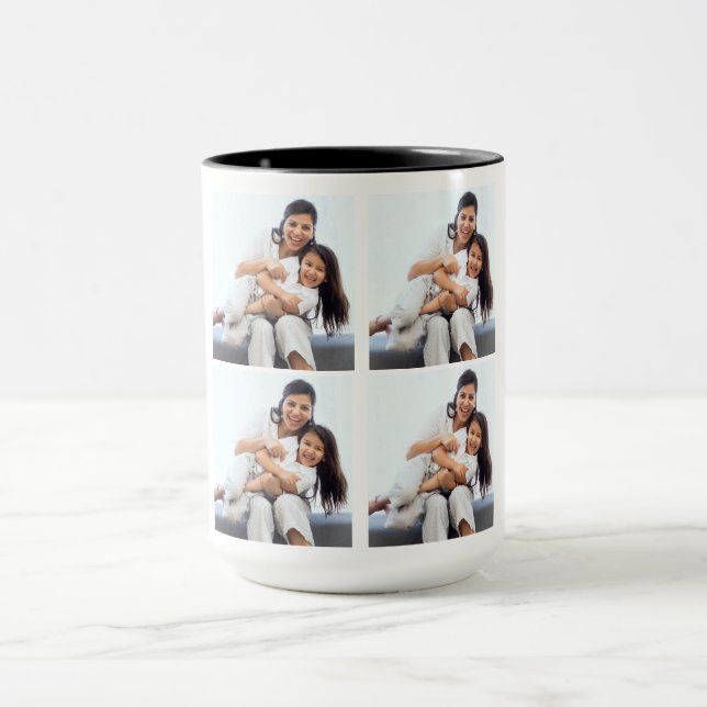 4 Photo Collage Custom Mug (Center)