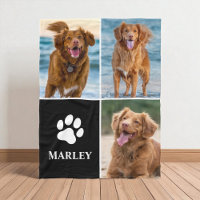 4 Photo Collage Cute Paw Print Dog Lover Pet